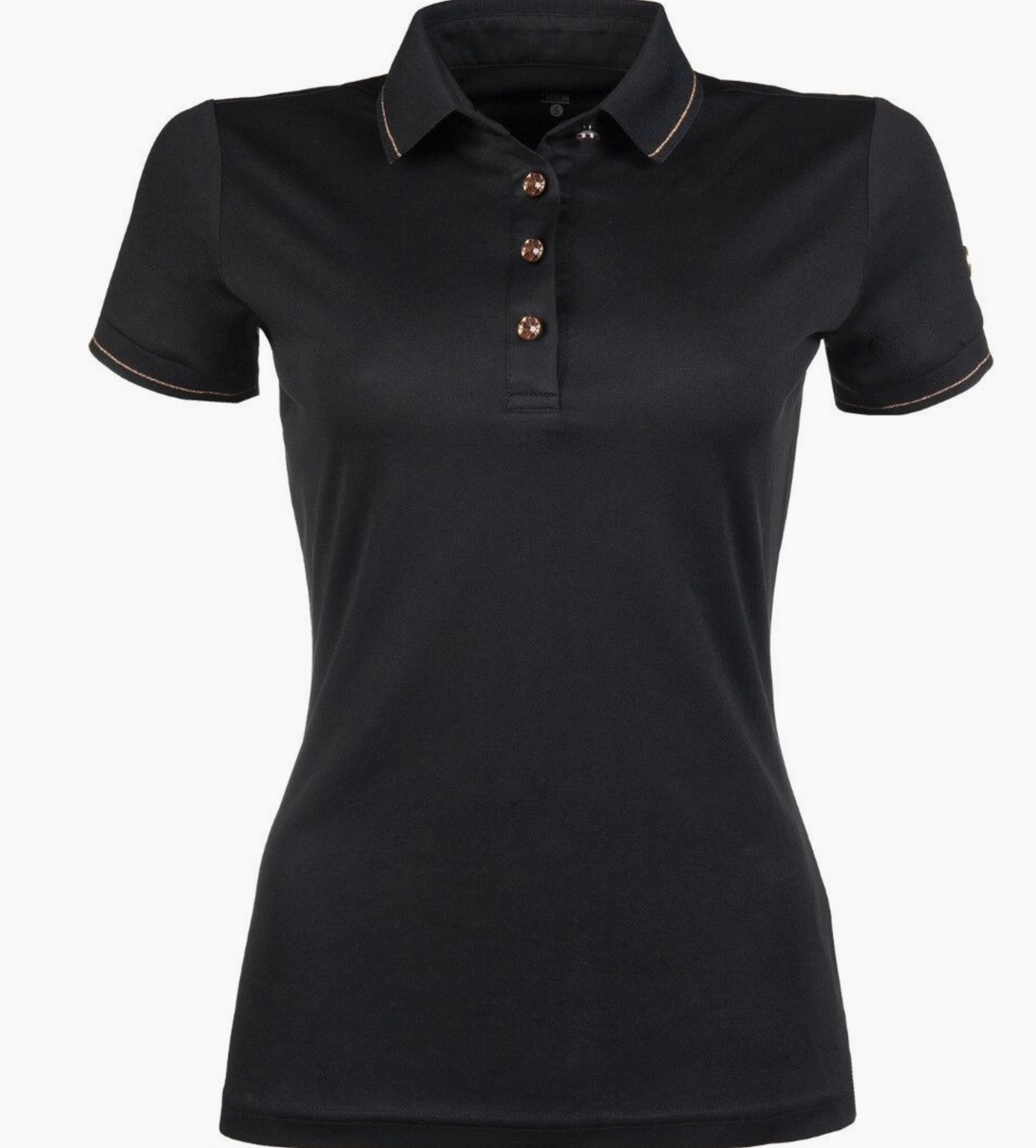 Poloshirt Rosegold Glamour Zwart